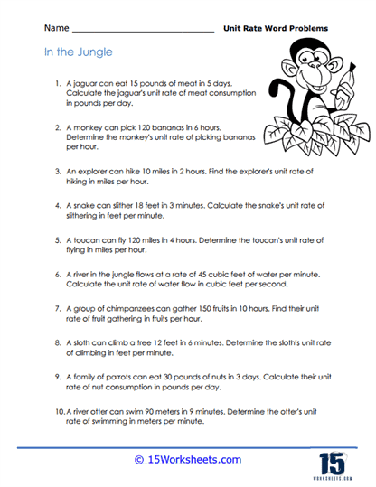 Unit Rate Word Problems Worksheets - 15 Worksheets Library