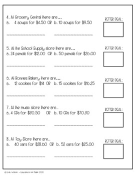 ratio and unit rates worksheet