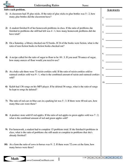 Ratio Worksheets | Free - Distance Learning, worksheets and more ...