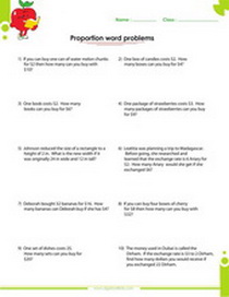 ratio proportion and percent worksheet
