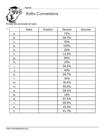 ratio proportion and percent worksheet