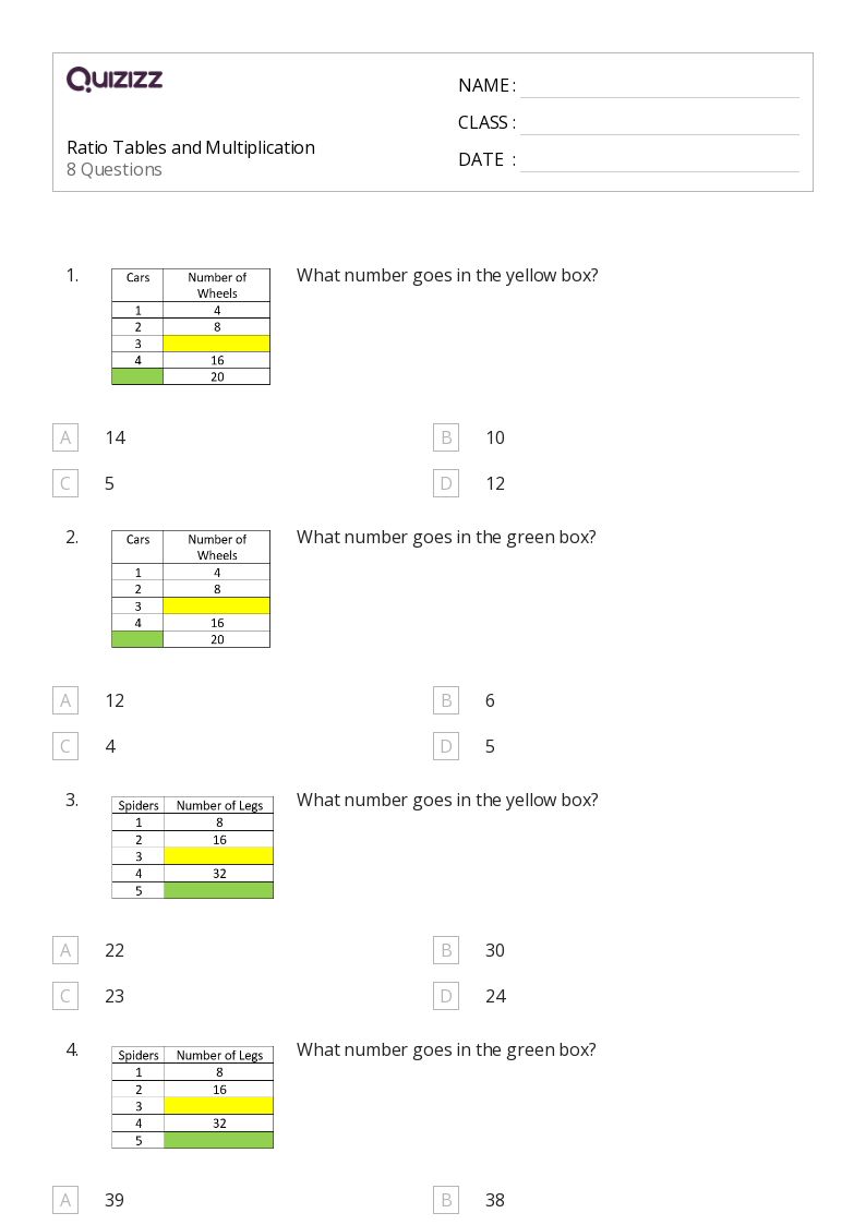 50+ Ratios and Rates worksheets on Quizizz | Free &  Printable