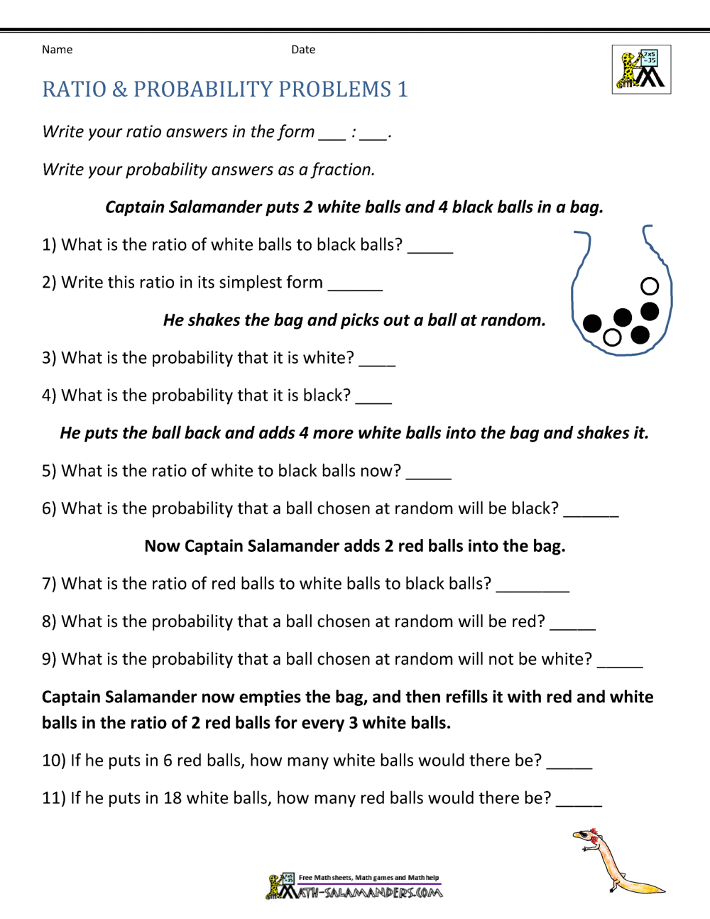 ratio word problems worksheet 6th grade