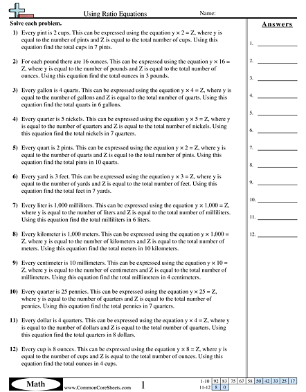 Ratio Worksheets | Free - Distance Learning, worksheets and more ...