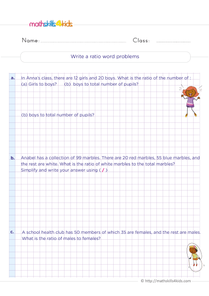 Grade 5 Math Worksheets: Ratio, Equivalent Ratios, and Rates