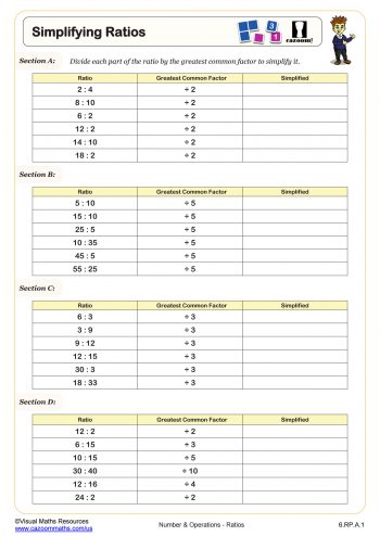 ratio worksheet 6th grade pdf