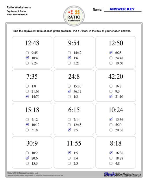 ratio worksheet for 6th grade