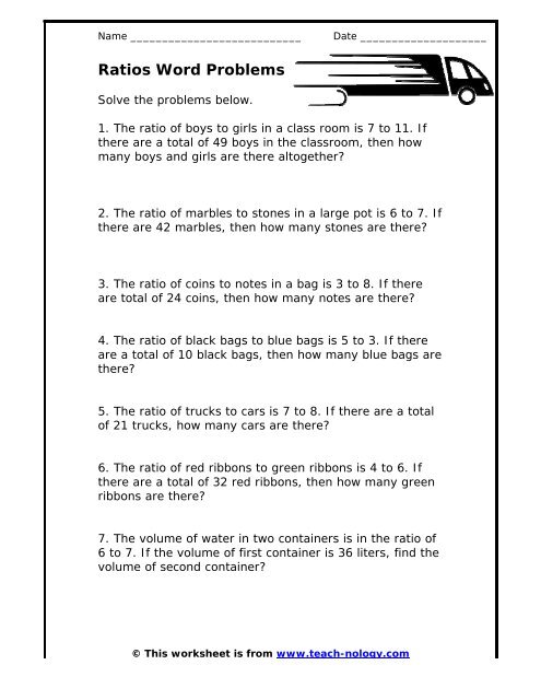 ratio worksheet grade 8
