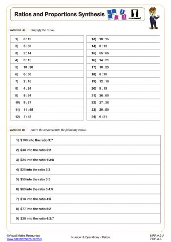 Ratio Worksheets PDF | Simple Ratio Worksheets with Answers