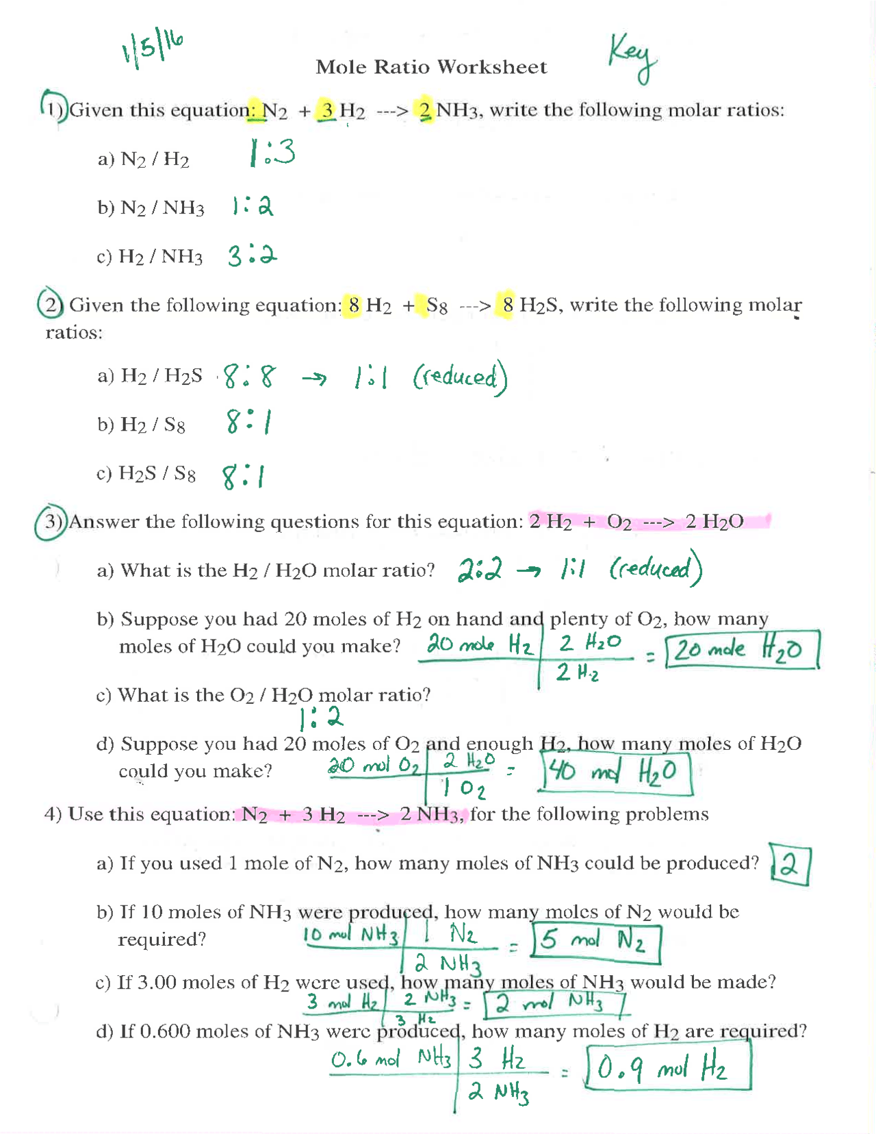 ratio worksheet with answers