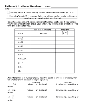 Rational and Irrational Numbers: Complete with ease | airSlate SignNow