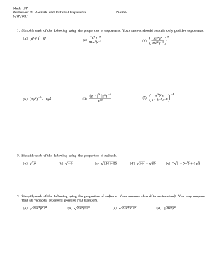 Rational Exponents Worksheet Pdf - Fill Online, Printable ...