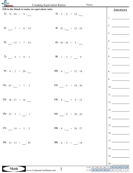 ratios and equivalent ratios worksheet