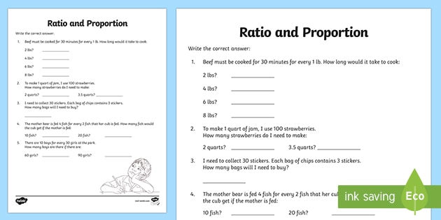 ratios and proportional relationships worksheet