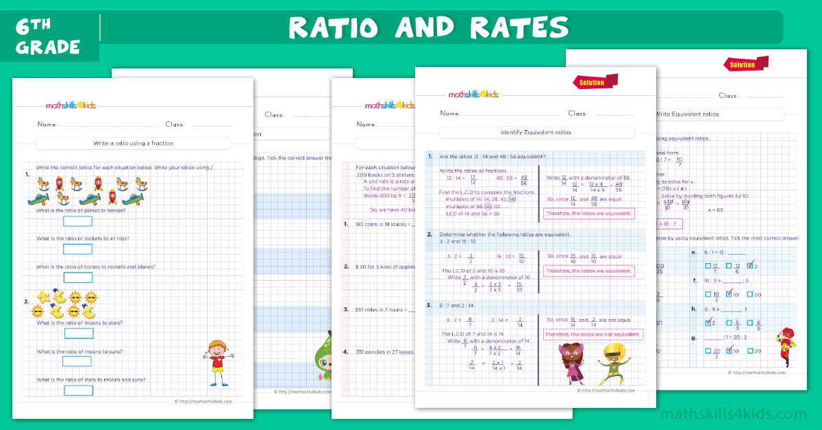 ratios and rates worksheet 6th grade