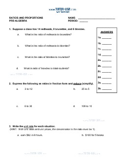 ratios rates and proportions worksheet