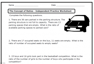 Ratios (6.RP.A.1 .2 .3 .a .b .c .d) - Printable Worksheets - The ...