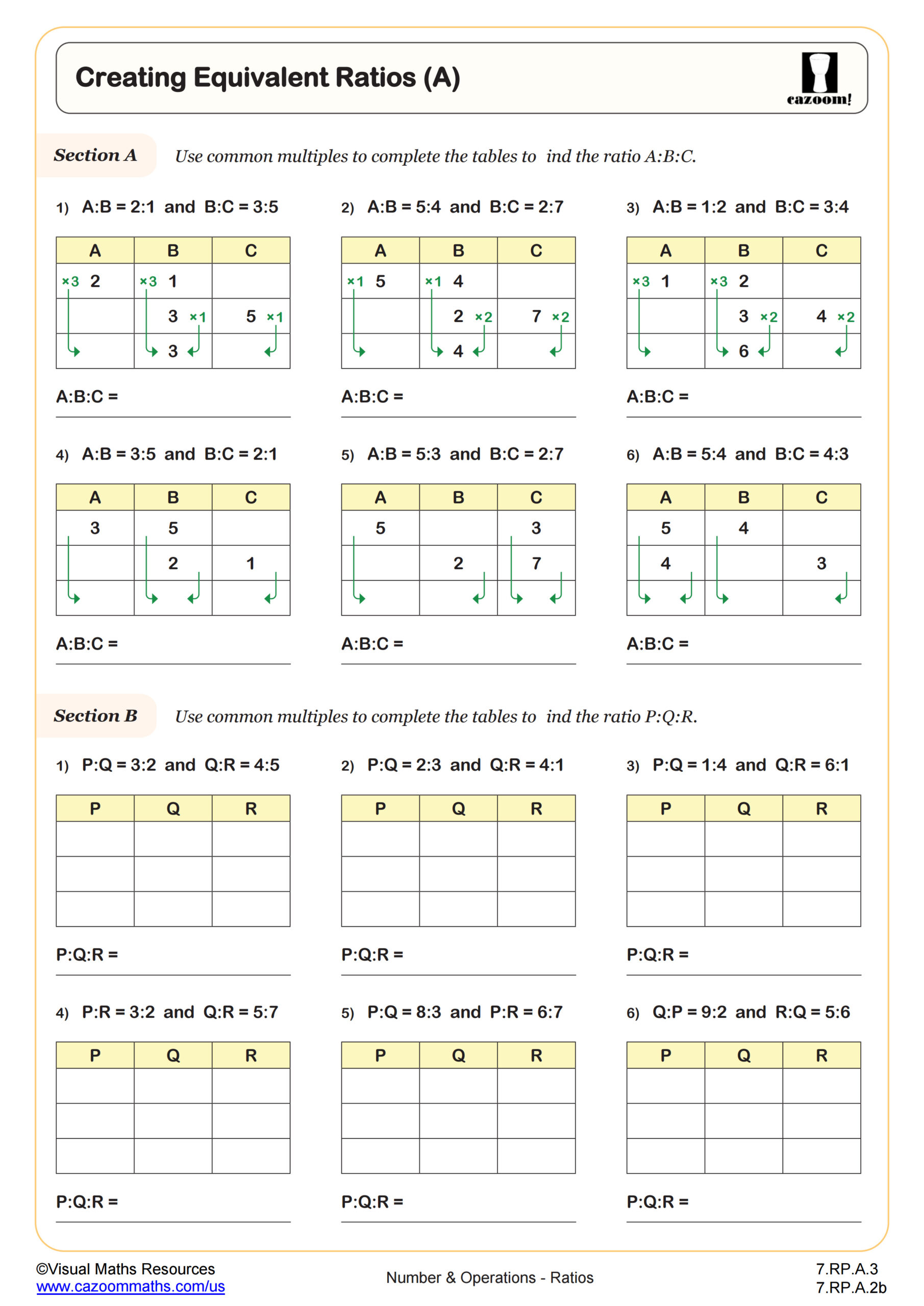 ratios worksheet 7th grade