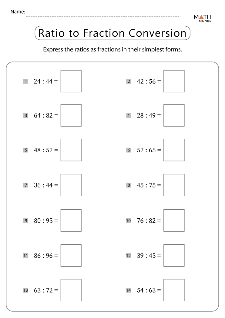 ratios worksheet for 6th grade
