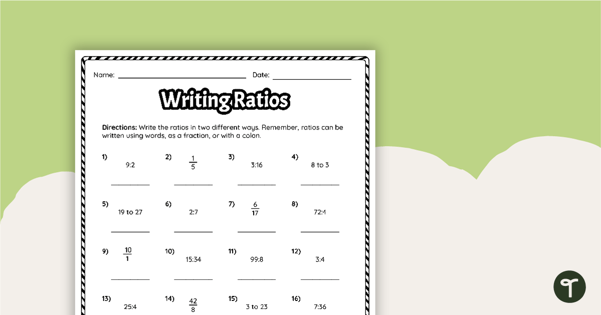ratios worksheet for teachers