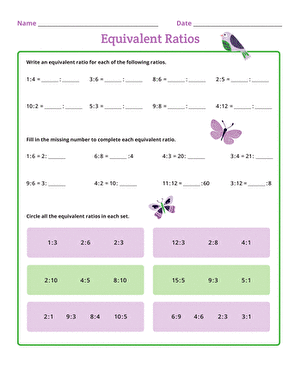 ratios worksheet withanswers