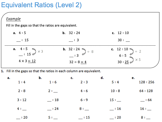 Equivalent Ratios (Level 2)  