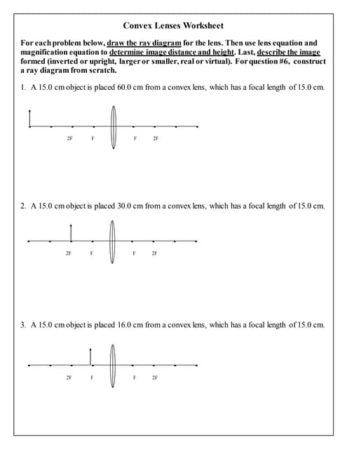 ray diagrams worksheet
