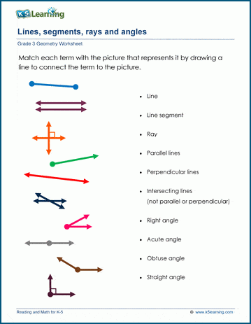 Lines, segments, rays and angles worksheets | Worsheets library