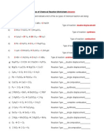 reaction worksheet with answers