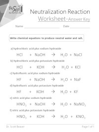 reaction worksheet with answers