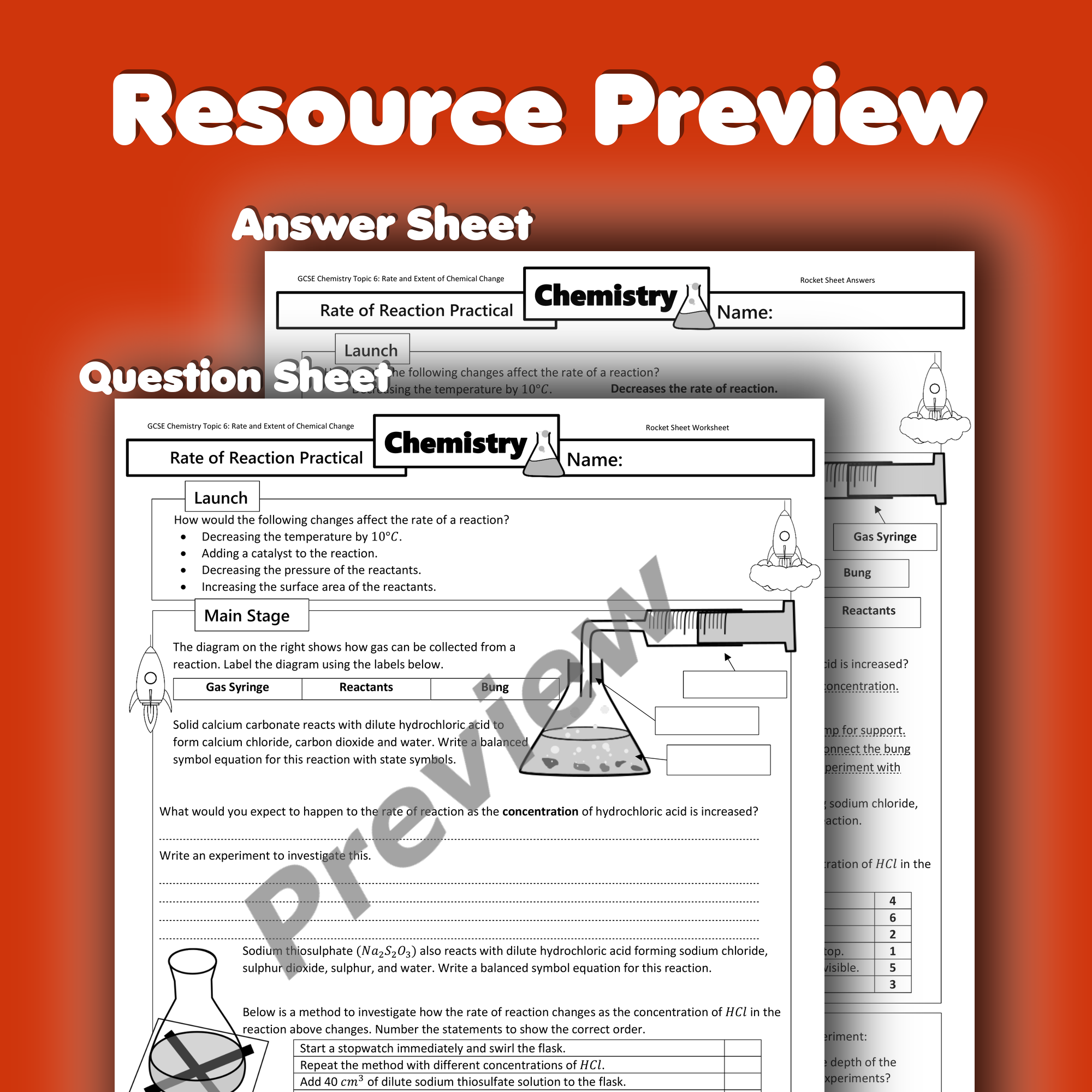 reaction worksheet with answers