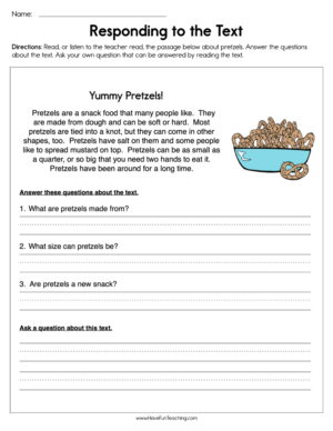 read and respond worksheet