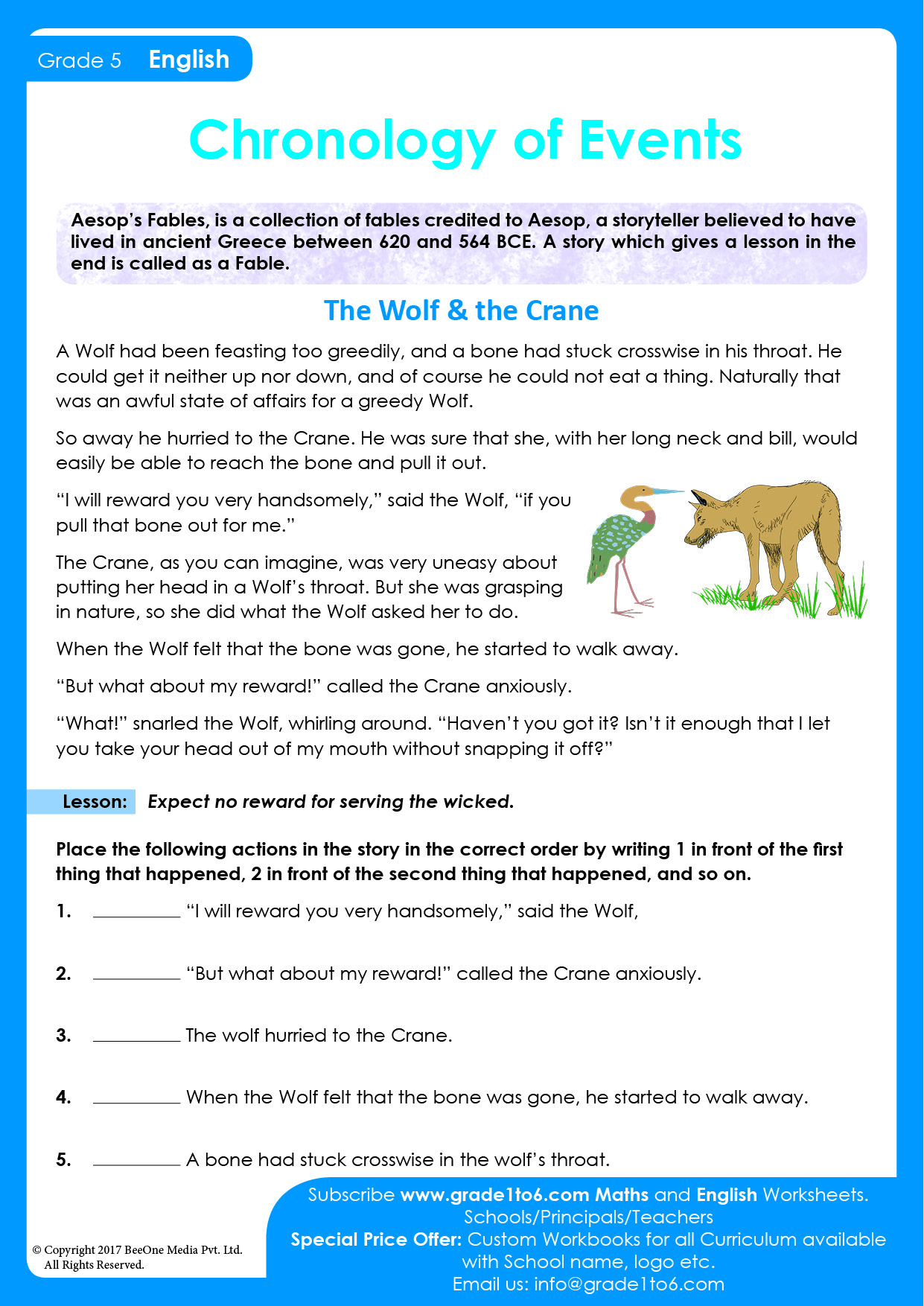 Sequencing Worksheet | Grade1to6.com