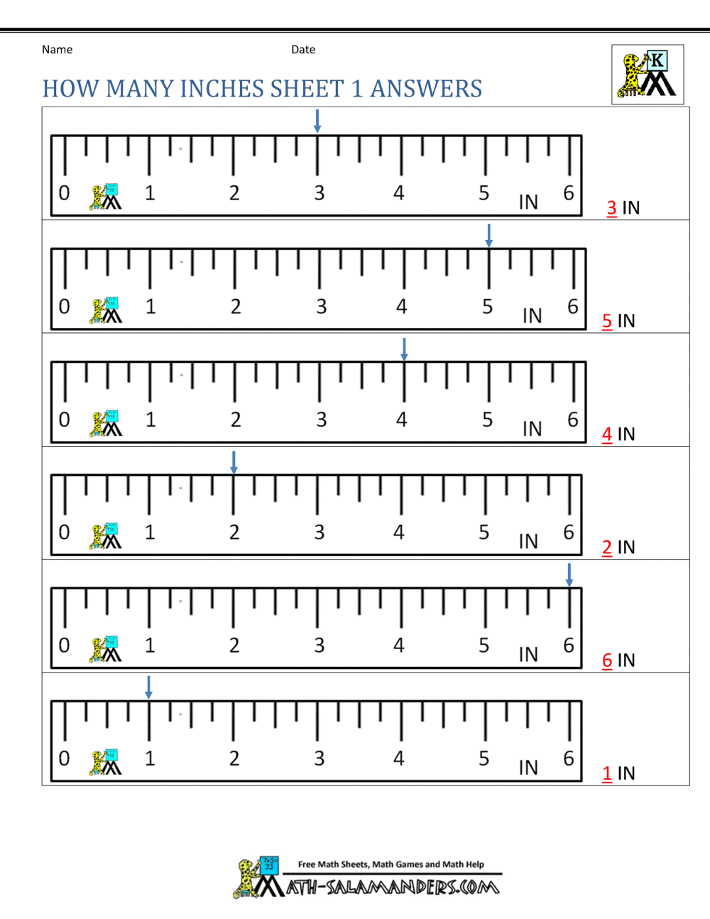Measuring Length Worksheets for Kindergarten