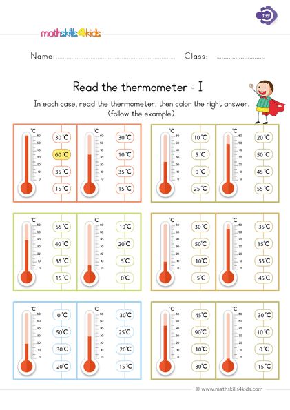 Free printable 1st Grade measurement worksheets and activities