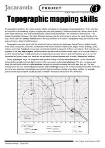Topographic Mapping Skills Worksheet for 5th - 9th Grade | Lesson ...