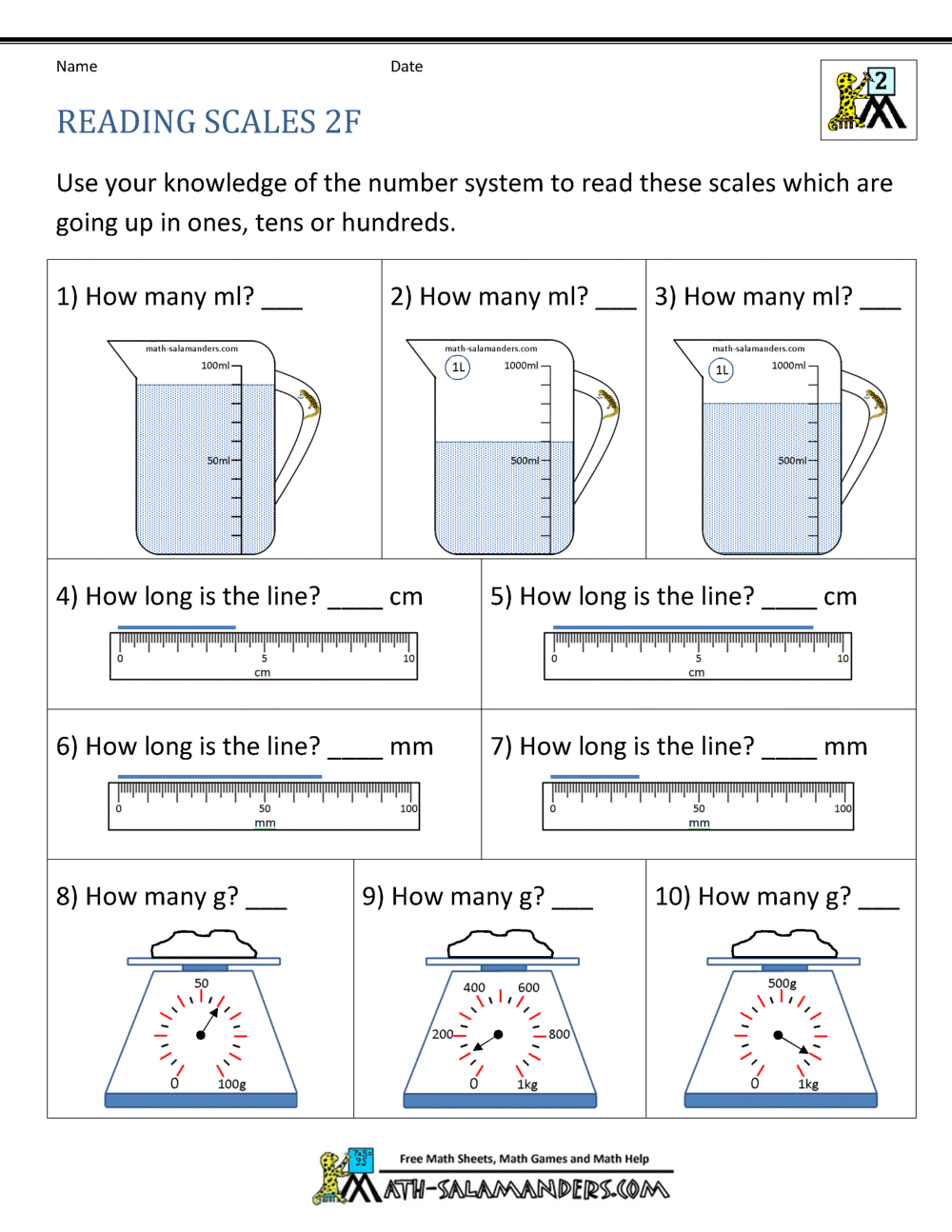 reading and math for 2nd grade worksheet