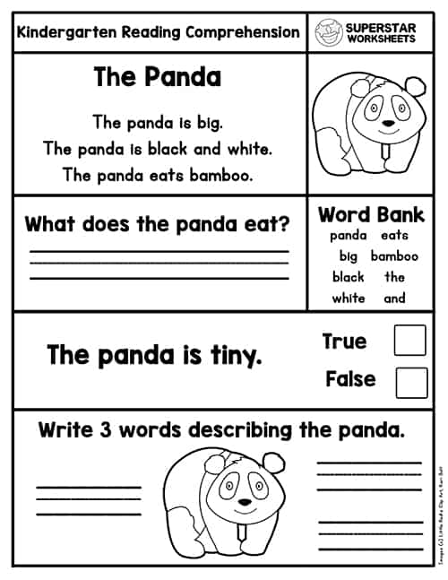 Kindergarten Reading Comprehension Worksheets -Worksheets Library