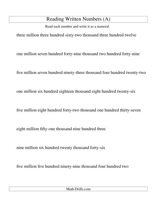 Reading and Writing Numbers in Figures and in Words | How to Read ...