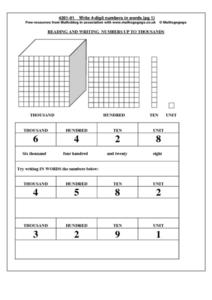 Reading and Writing Numbers up to Thousands Worksheet for 2nd ...