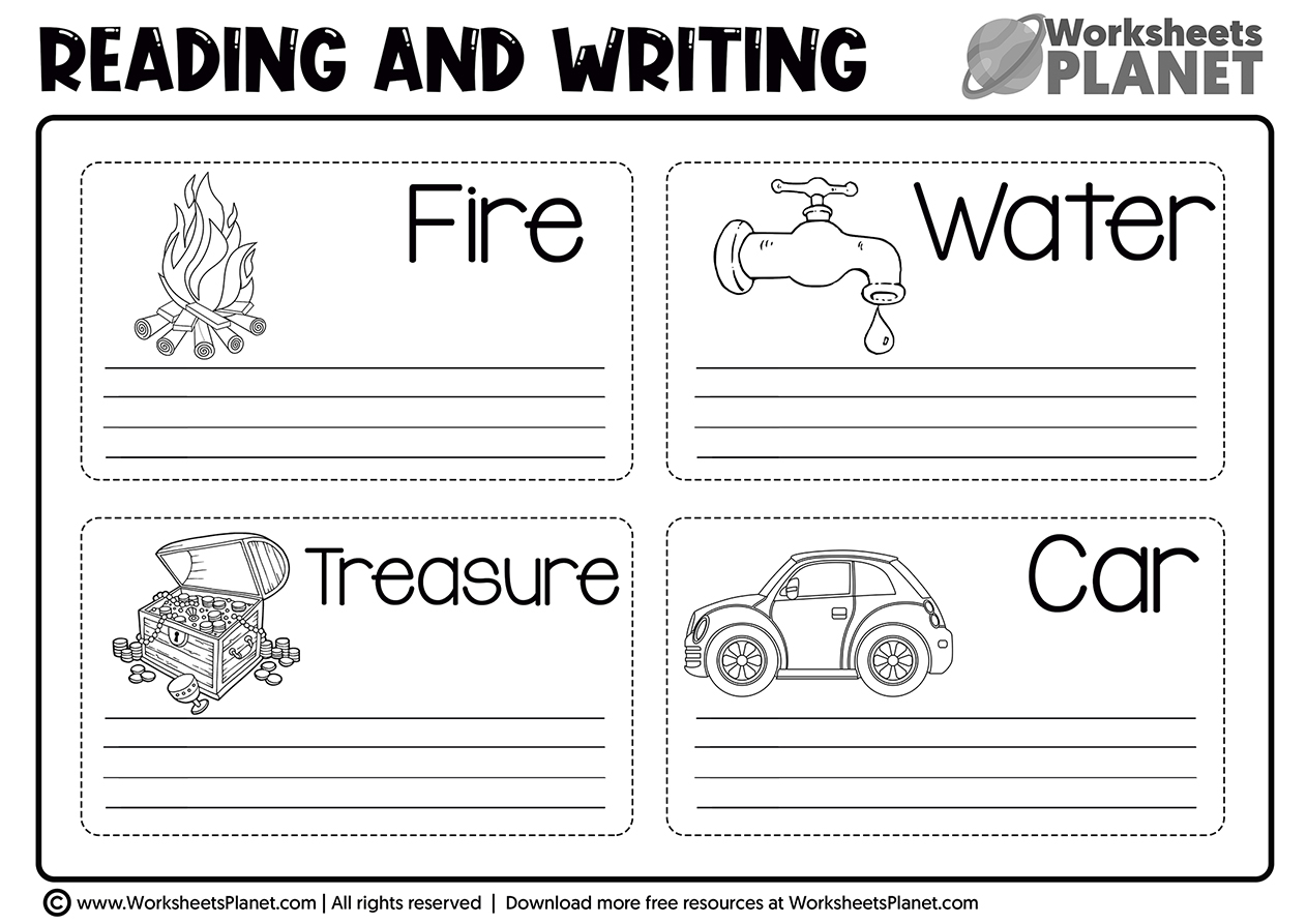 reading and writing worksheet for kindergarten