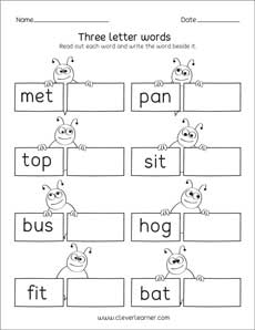 reading and writing worksheet for kindergarten