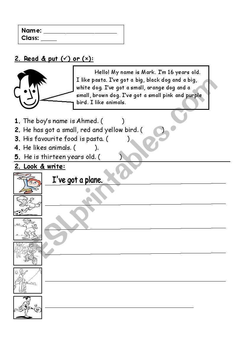 Reading &  writing - ESL worksheet by rsasali
