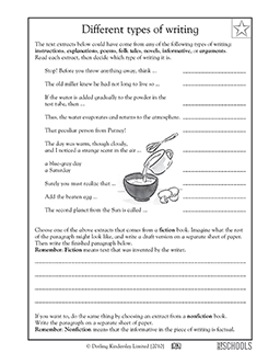Which type of writing? | 5th grade Reading, Writing Worksheet ...