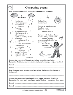 Poems: comparing | 5th grade Reading Worksheet | GreatSchools