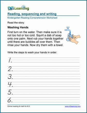 reading comprehension sequencing worksheet