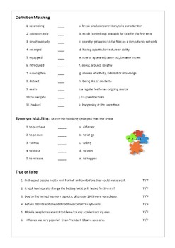 reading comprehension vocabulary worksheet