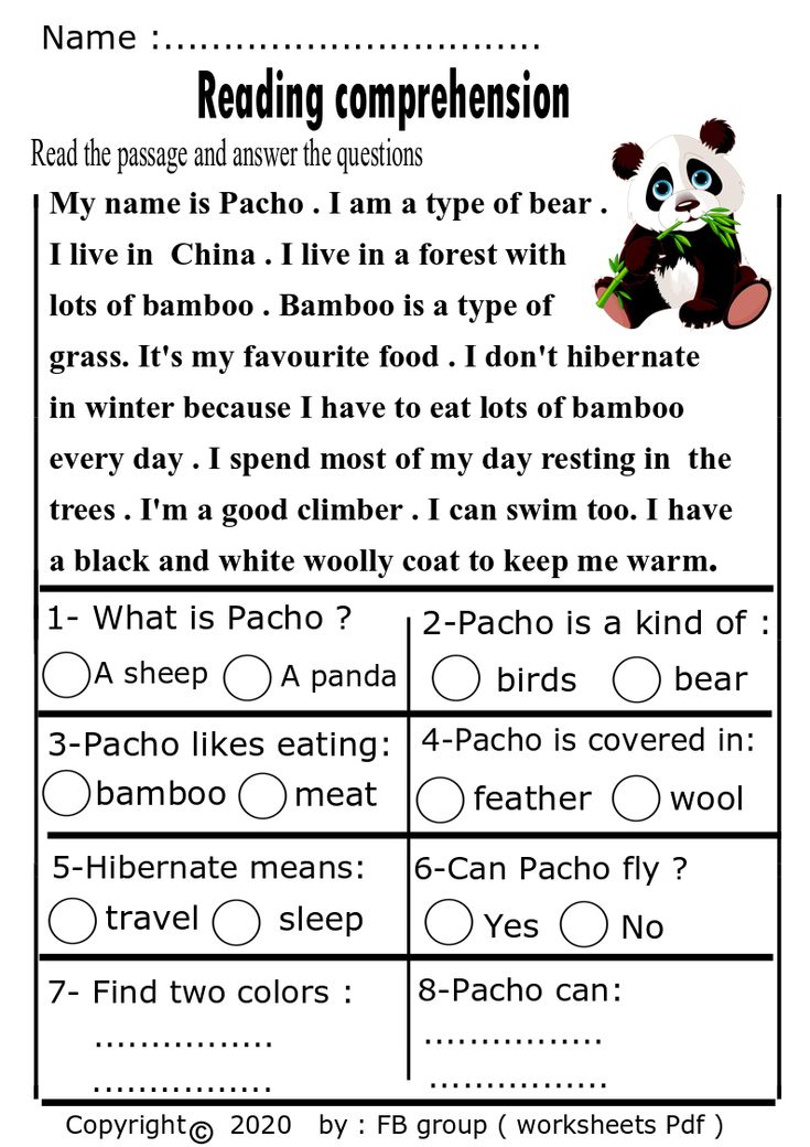 reading comprehension vocabulary worksheet