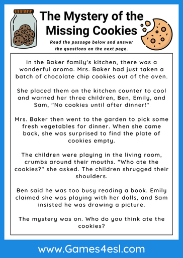 reading comprehension worksheet 4th grade