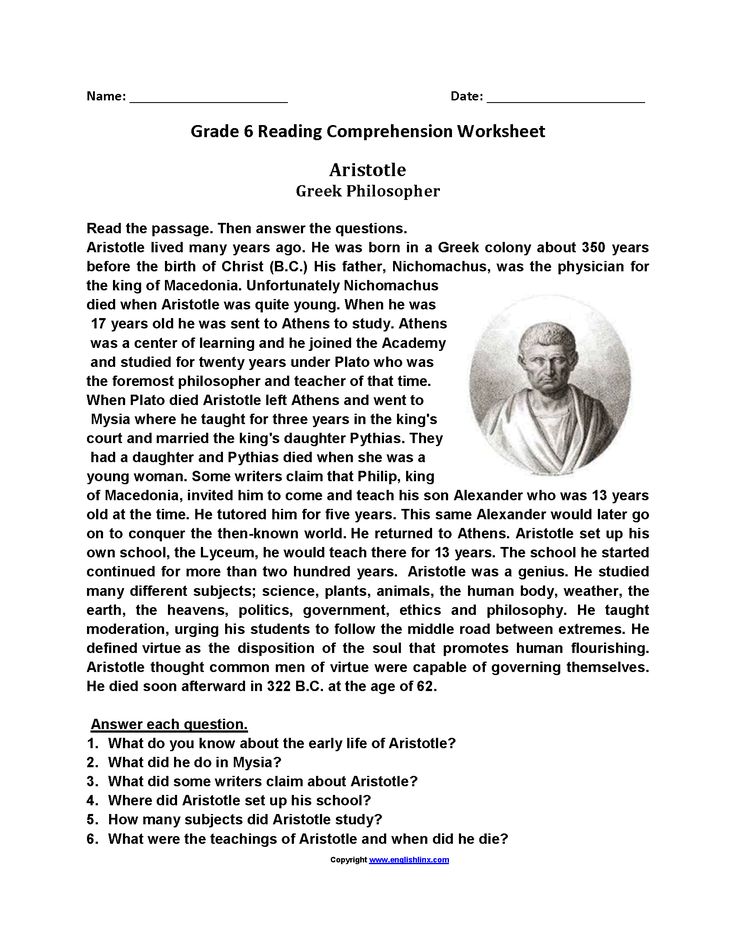 Reading comprehension passages grade 6 pdf | thaimacom | Reading ...
